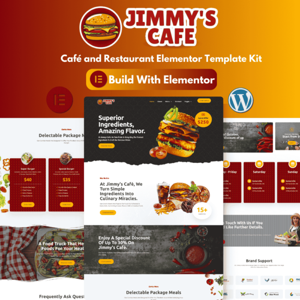 Jimmy's Café - Café and Restaurant Elementor Template Kit