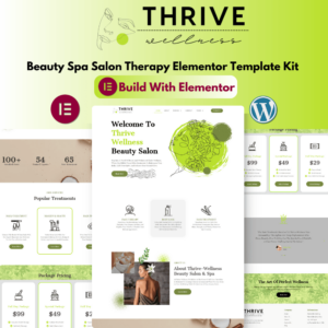 Thrive Wellness- Beauty Spa Salon Therapy Elementor Template Kit