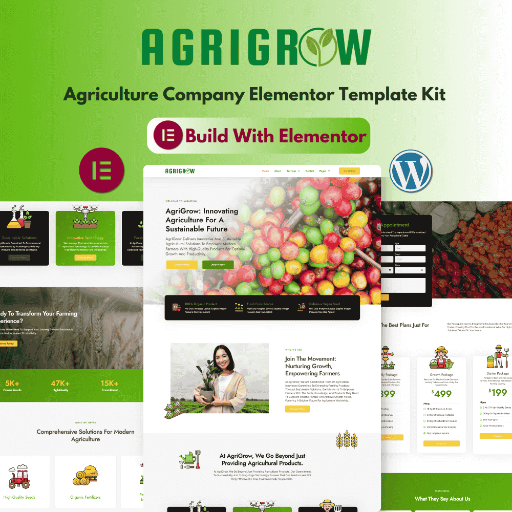 Agri Grow-Agriculture Company Elementor Template Kit