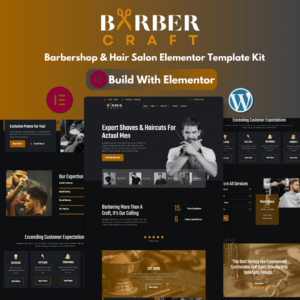 Barber Craft-Barbershop & Hair Salon Elementor Template Kit